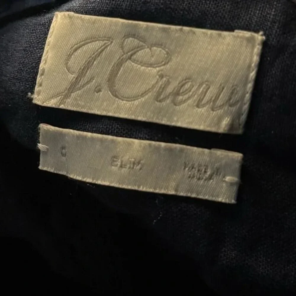 J. CREW Slim-fit Navy 100%  Linen Shirt Sz 0 - Picture 3 of 6